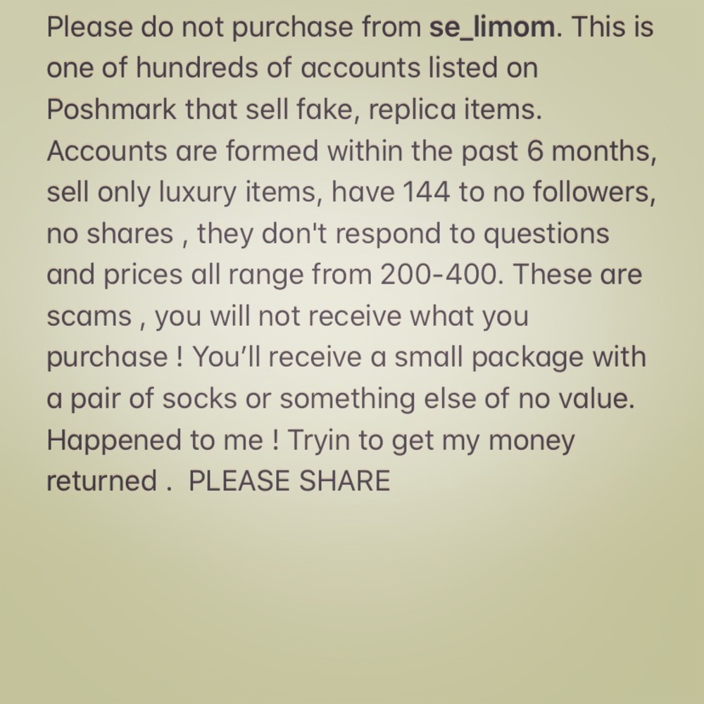 Please do not purchase from this seller @se_limom!